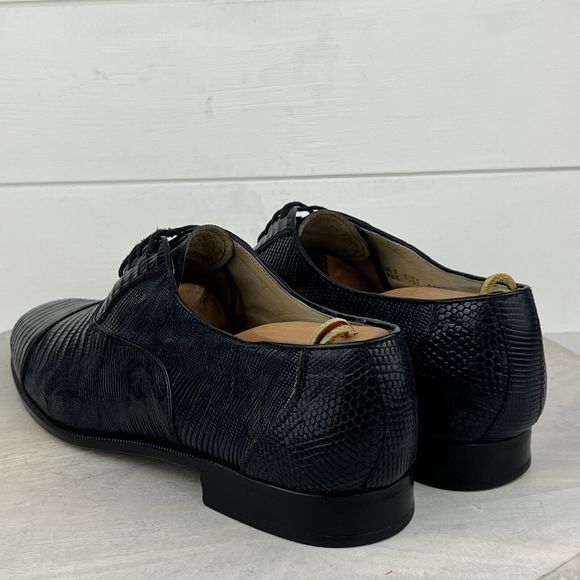 Vntg Lizard Blue Dress Shoes Men Sz 10.5 Made in Spain For Boyds of Philadelphia main image 7